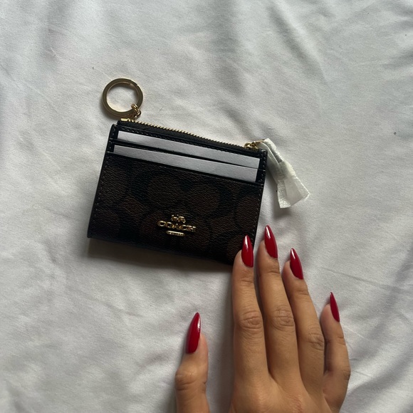 COACH brown mini wallet. Original price is $78 - Picture 1 of 4